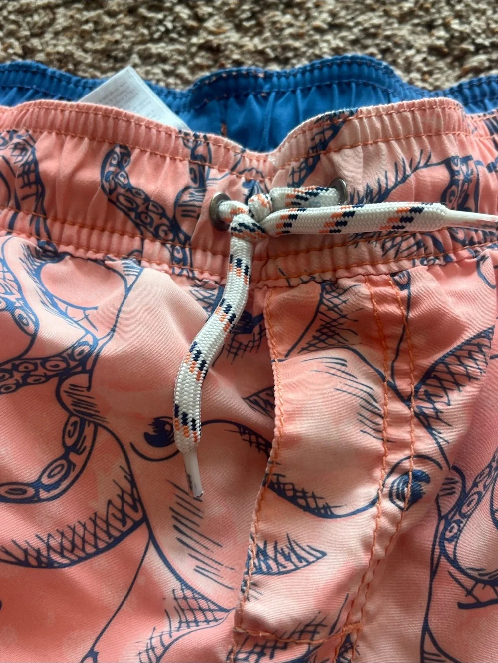 Osh Gosh Boys' Colorful Stripe and Coral Octopus Swim Shorts Set